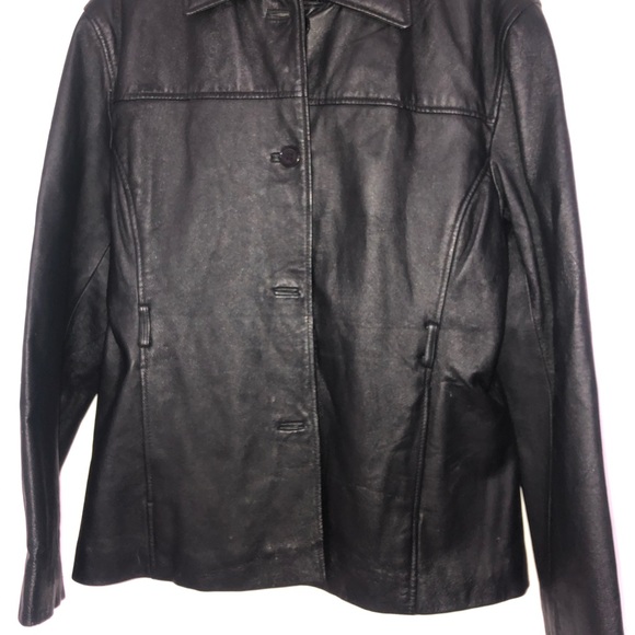 Black leather jacket - Picture 1 of 3